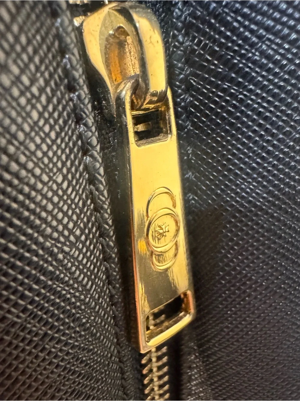 COOFIT Black Saffiano Vegan Leather Backpack Gold Hardware EUC